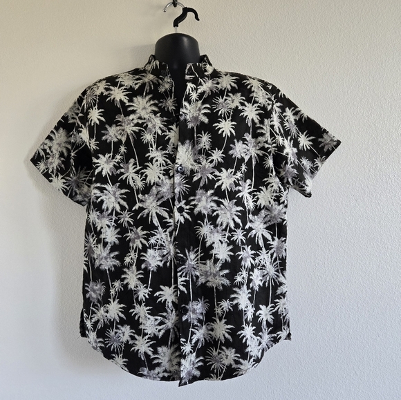 ORO Los Angeles Short Sleeve Buttons Down Shirt Palm Trees Print size Large - Picture 1 of 13